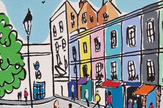 Rachel TigheMini Portobello Road StrollOriginal ~ Acrylic on Canvas