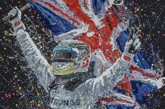 Katy Barnfield (Carbonfibre art)Lewis Hamilton Union JackOriginal ~ Mixed Media