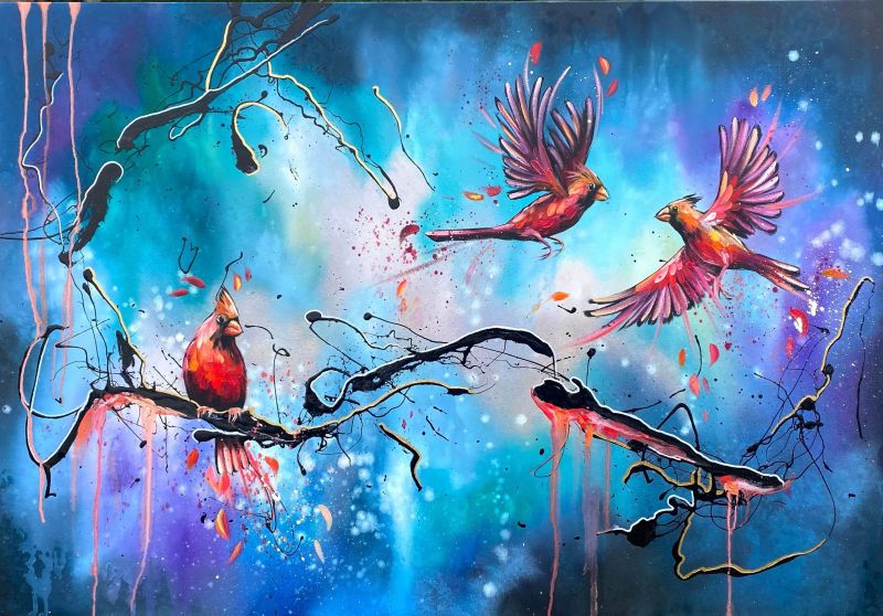 Click Here To Enlarge This Photo Of Flying Red Jewels - Sienna Frost