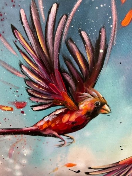 Click Here To Enlarge This Photo Of Flying Red Jewels - Sienna Frost