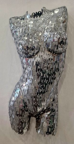 Click Here To Enlarge This Photo Of Female Key Torso Wall Hanging Chromed Edition