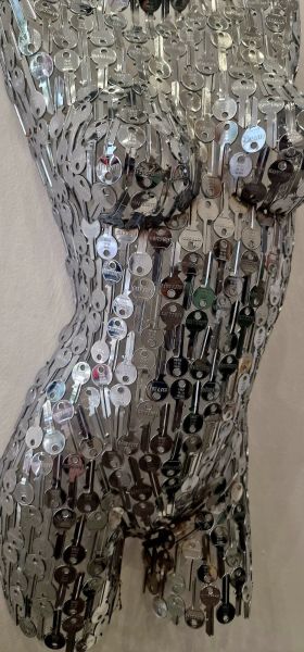 Click Here To Enlarge This Photo Of Female Key Torso Wall Hanging Chromed Edition