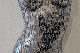 Shaun GaggFemale Key Torso Wall Hanging Chromed EditionLimited Edition Sculpture