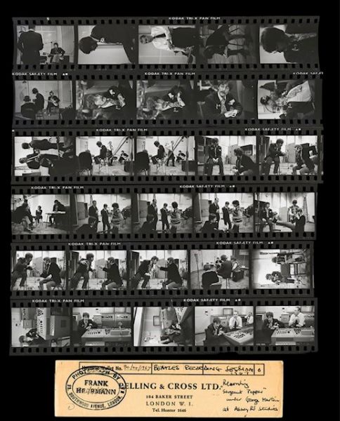 Click Here To Enlarge This Photo Of The Beatles at Abbey Road - Contact Sheet - Found