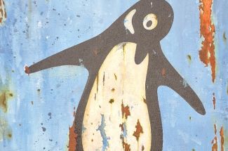 Jameson RobinsonBlue Rust PenguinOriginal ~ Acrylic on Canvas