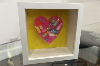 Emma GibbonsI Carry Your Heart (Yellow)Original ~ Mixed Media