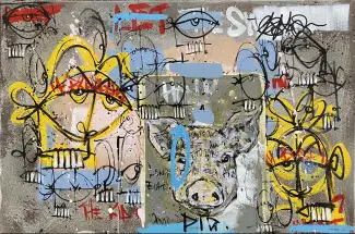 Joseph GilgunThe Man On The BargeOriginal ~ Acrylic on Canvas