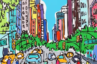 Rachel TigheNYC BustleOriginal ~ Acrylic on Canvas