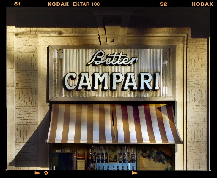 Click Here To Enlarge This Photo Of Bitter Campari Sign, Milan