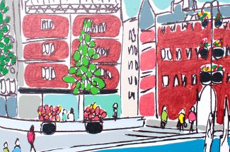 Rachel TigheMini Nottingham Hanging BasketsOriginal ~ Acrylic on Canvas