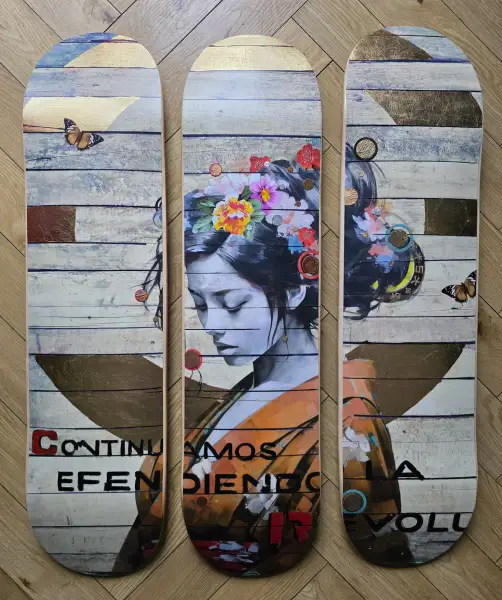 Click Here To Enlarge This Photo Of Golden Skate deck Trio