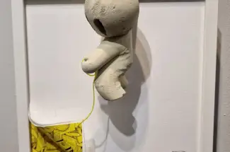 Damilola OdusoteHangtime Yellow Concrete Page RevealOriginal ~ Mixed Media Wall Sculpture