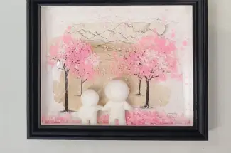 Damilola OdusoteMini Blossoms Black FrameOriginal ~ Mixed Media