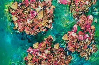 Victoria HorkanThe Swarm At Laboratory BOriginal ~ Mixed Media