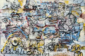 Joseph GilgunFour Year Eviction WarOriginal ~ Acrylic on Canvas