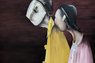 Anna E DaviesThe ConverstaionOriginal ~ Oil on Board