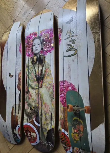 Click Here To Enlarge This Photo Of Golden Skate deck Trio