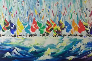 Jan NelsonBattling on the LineOriginal Acrylic on Canvas