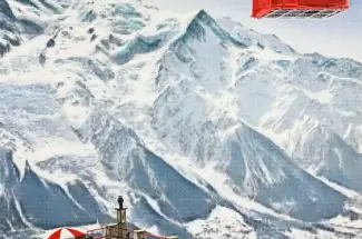Nick HoldsworthChamonix Mont BlancOriginal Art - Paints on Printed Board