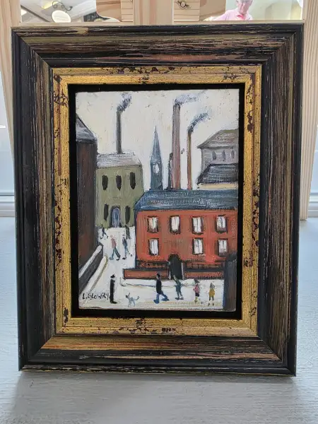 Click Here To Enlarge This Photo Of After Lowry 'Factory scene with Chimney'