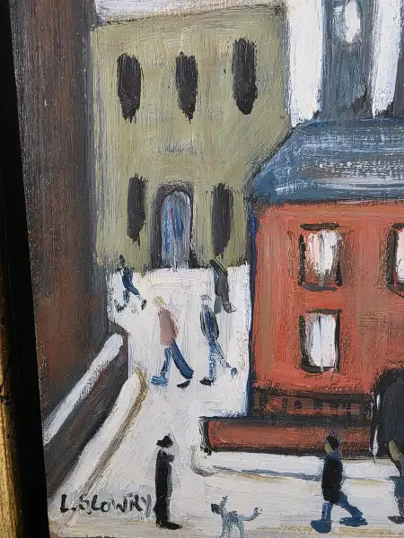Click Here To Enlarge This Photo Of After Lowry 'Factory scene with Chimney'