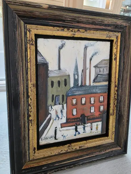 Click Here To Enlarge This Photo Of After Lowry 'Factory scene with Chimney'