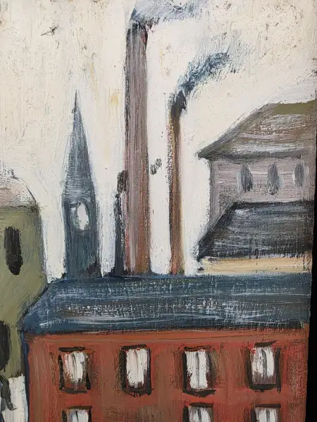 Click Here To Enlarge This Photo Of After Lowry 'Factory scene with Chimney'