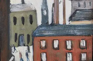 David HentyAfter Lowry 'Factory scene with Chimney'Original - Oil on Board