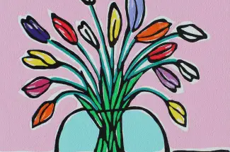 Rachel TigheRainbow TulipsOriginal - Acrylic Paints on Canvas