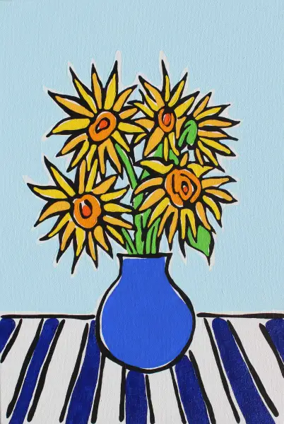 Click Here To Enlarge This Photo Of Sunflowers and Stripes