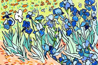 Rachel TigheField of IrisesOriginal - Acrylic Paints on Canvas