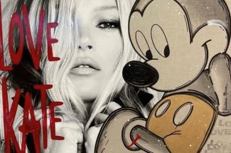 Geraldine MorinKate Moss and Mickey MouseOriginal ~ Mixed Media on Canvas