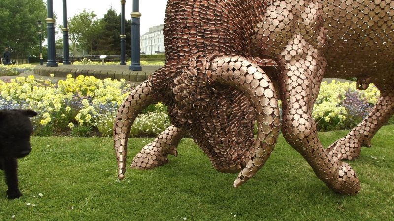 Click Here To Enlarge This Photo Of Life Size Bull Penny Sculpture